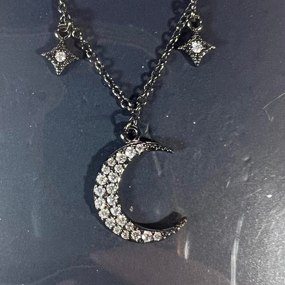 Hespera black moon and stars necklace
